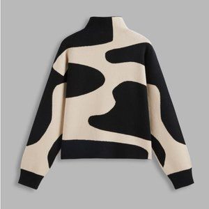 NWT Cider Black and Cream Sweater